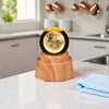 Luminous Earth crystal ball night light, 3d engraved starry sky, solid wood base, creative desktop decoration, birthday gift details Picture